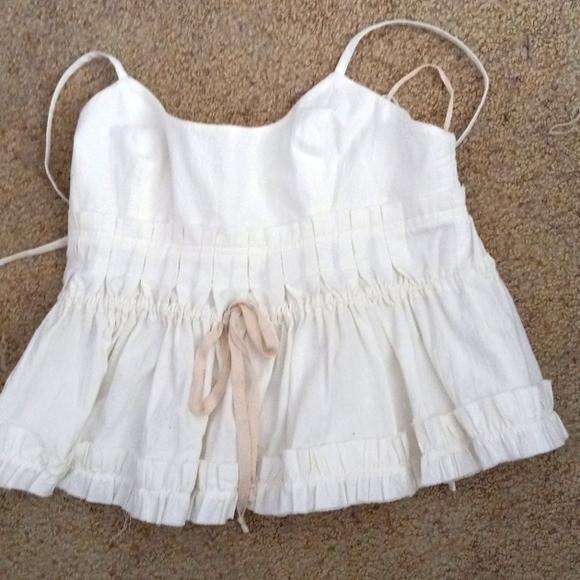 Free People Tops - Free People Cropped white   linen tank nwt